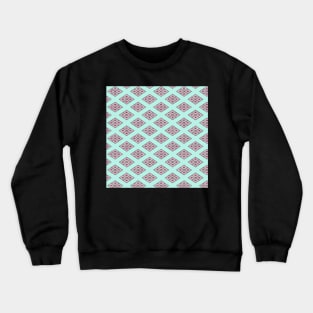 Traditional Japanese Geometric Floral Nadeshiko (Carnation) Hishi Diamond Pattern in Pastel Tones Crewneck Sweatshirt